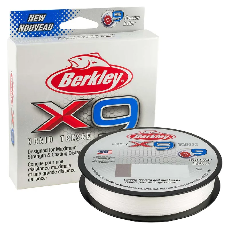 Low Stretch Fishing Line-Berkley x9 Braid Crystal - 50lb - 328 yds - X9B33050-CY