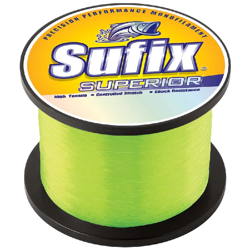 Braided Fishing Line for Deep Sea-Sufix Superior Hi-Vis Yellow Monofilament - 50lb - 2405 yds