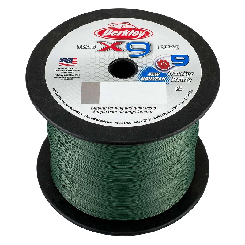 Smooth Casting Mono Line-Berkley x9 Braid Low-Vis Green - 100lb - 2188 yds - X9BBK100-22