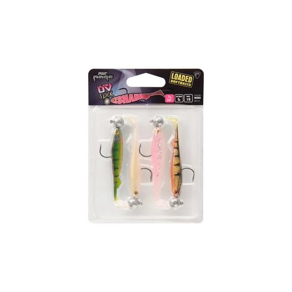 Artificial Shrimp Lures-Fox Rage Ultra UV Slick Shad Loaded Softbaits Mixed