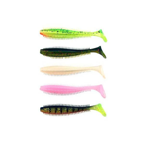 Soft Plastic Worm Lures-Fox Rage Ultra UV Spikey Shad Softbaits