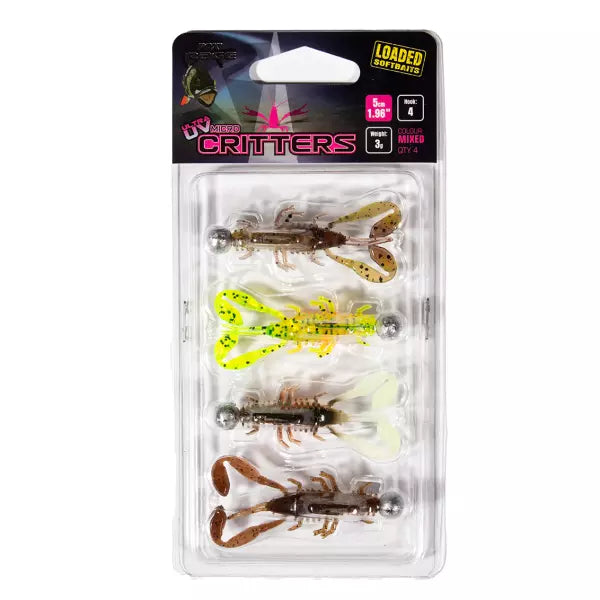 Night Fishing Lures-Fox Rage UV Micro Critters Loaded Softbaits