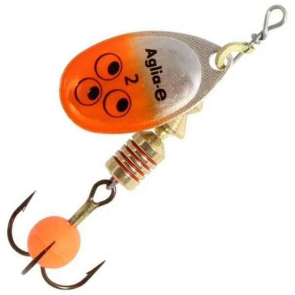 Large Crankbait Lures-Mepps Aglia e Brite Orange Blade Spinner Lure