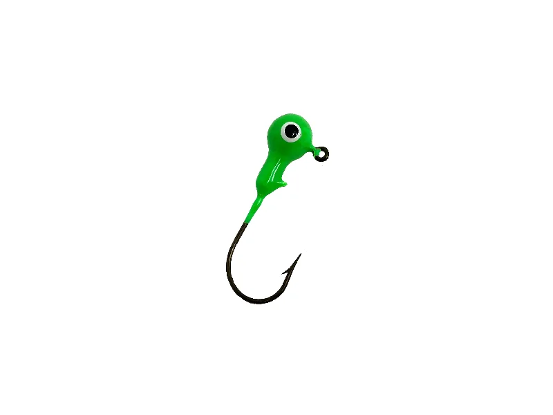 Tactical Lures-1/10oz Essential Round Ball Jig / Jig Head, Green Color- 8 Pack