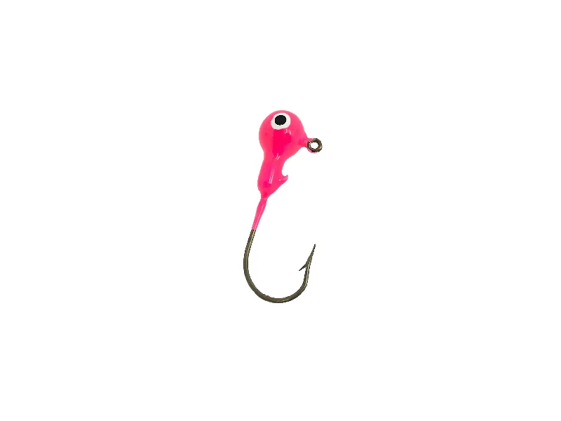 Weedless Fishing Lures-1/10oz Essential Round Ball Jig / Jig Head, Pink Color- 8 Pack