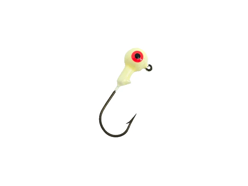 Metal Lures-1/10oz Essential Round Ball Jig / Jig Head, White Color- 8 Pack