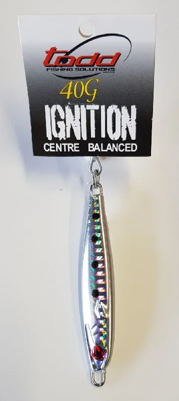 Small Jigging Lures-Ignition 40g Chrome Iwashi W/VMC 2 X Trebled