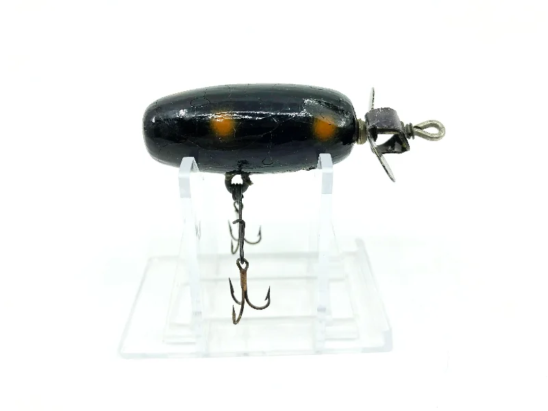 Steelhead Lures-Helin Fishcake #7 Black with Orange Dots Color