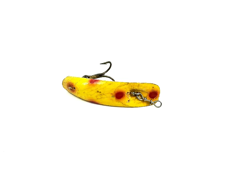 Streamer Lures-Helin Flatfish F3, Yellow with Spots Color-Wooden