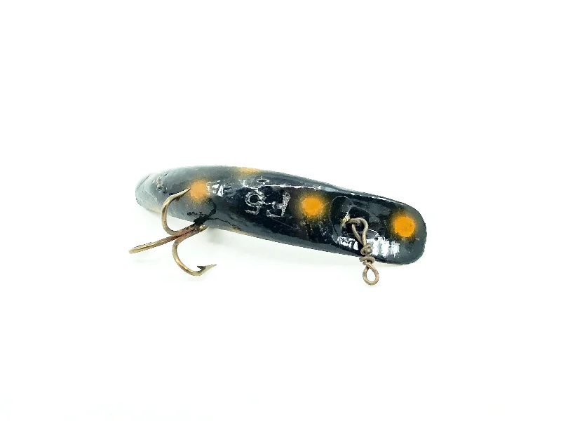 Inline Spinner Lures-Helin Flatfish F5, Black with Spots Color-Wooden