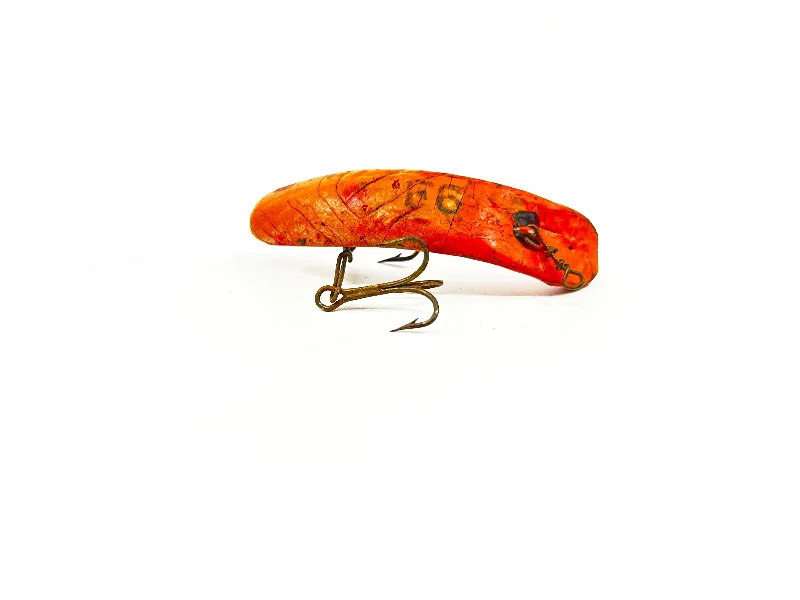 Lures for Fly Fishing-Helin Flatfish F6, Orange with Spots Color-Wooden