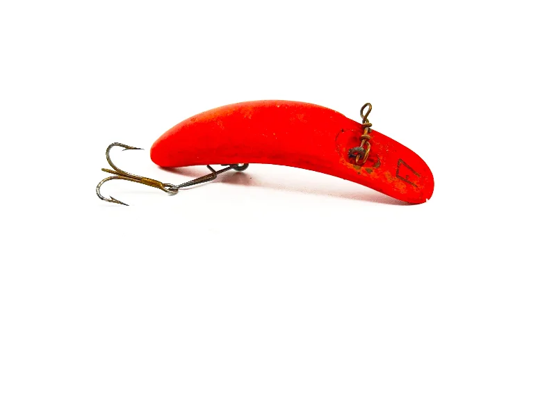 Sinking Popper Lures-Helin Flatfish F7, Fluorescent Red/Orange Color