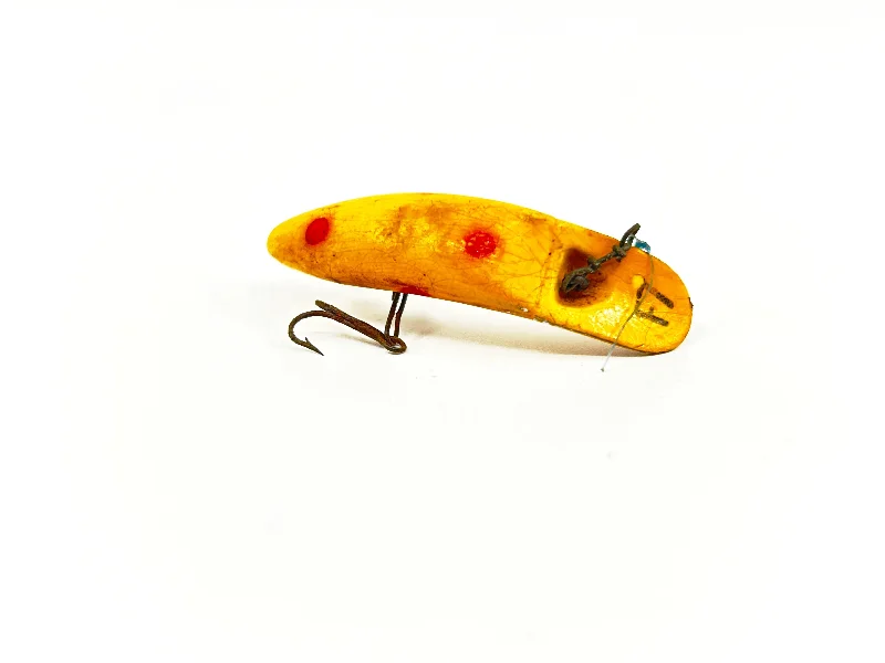 Floating Topwater Lures-Helin Flatfish F7, Yellow with Spots Color