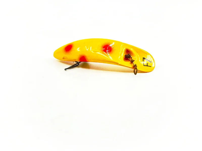 Plastic Crawfish Lures-Helin Flatfish F7, Yellow with Spots Color