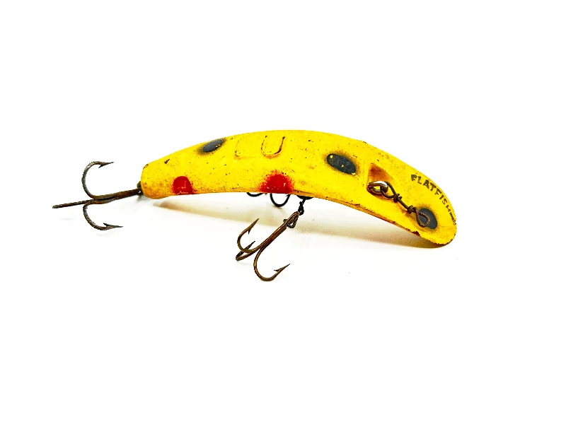 Saltwater Jerkbait Lures-Helin Flatfish LU, Yellow with Spots Color