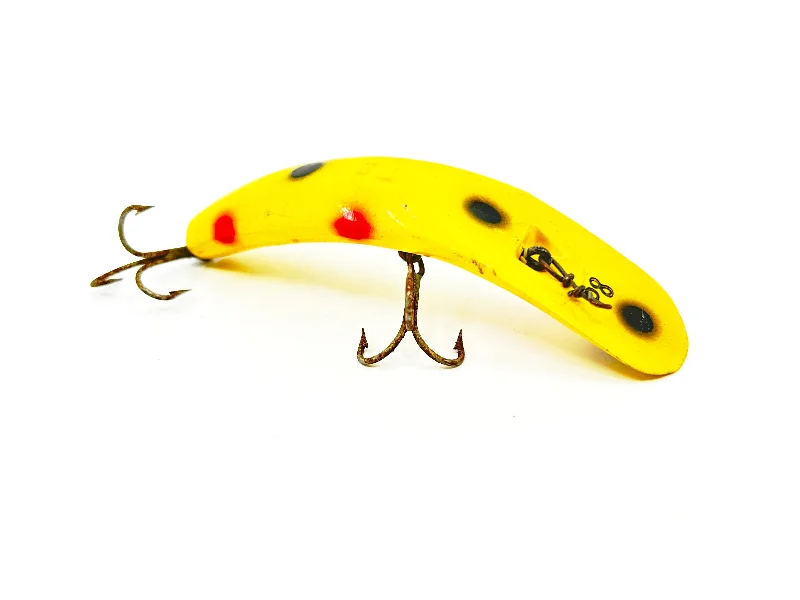 Artificial Shrimp Lures-Helin Flatfish P8, Yellow with Spots Color