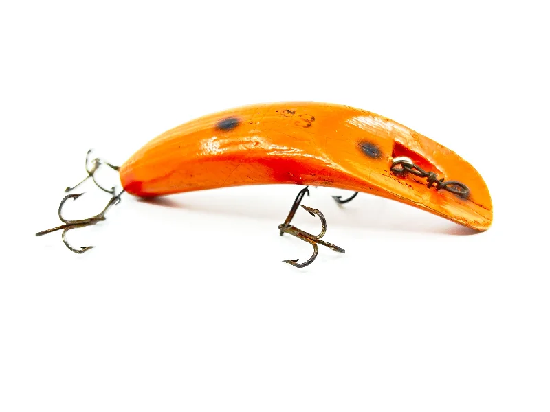 Freshwater Soft Lures-Helin Flatfish S3, Orange with Spots Color-Wooden