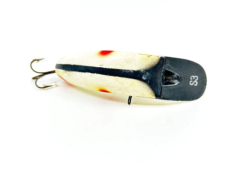 Hard Body Lures-Helin Flatfish S3, White with Stripe and Spots Color