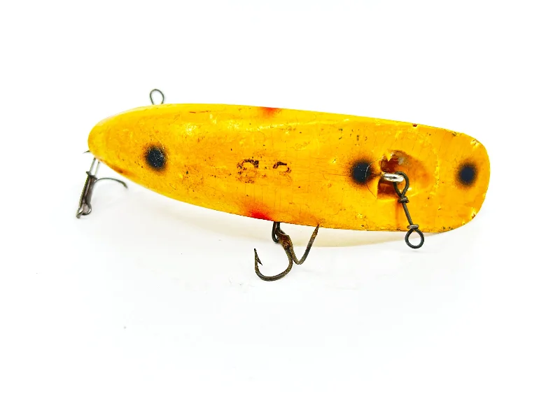 Deep Diving Lures-Helin Flatfish S3, Yellow with Spots Color-Wooden