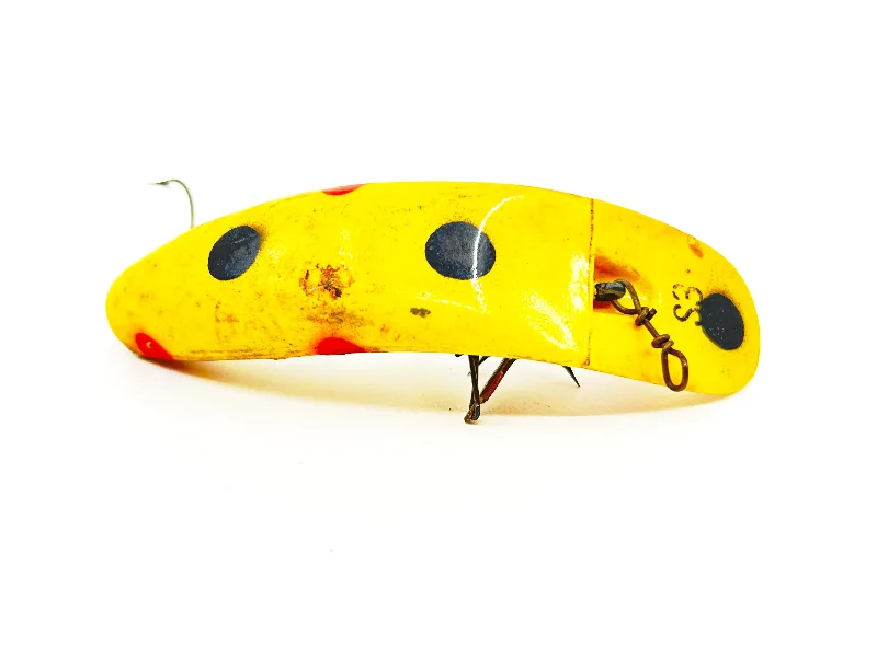 Inline Spinner Lures-Helin Flatfish S3, Yellow with Spots Color