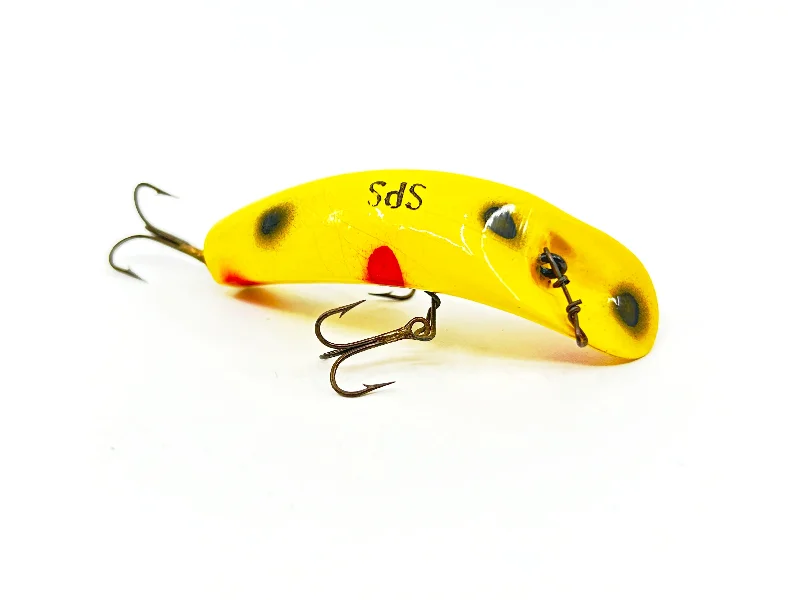 Lifelike Lures-Helin Flatfish SPS, Yellow with Dots Color-Wooden