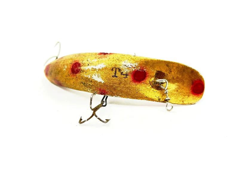 Fast-Sinking Lures-Helin Flatfish T4, Gold with Red Spots Color