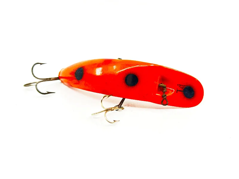 Weighted Worm Lures-Helin Flatfish T4, Orange with Spots Color