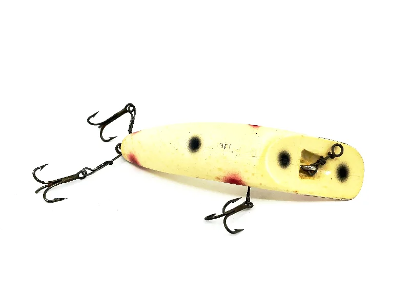 Glow-in-the-Dark Lures-Helin Flatfish T4, Yellow/White with Spots Color-Wooden