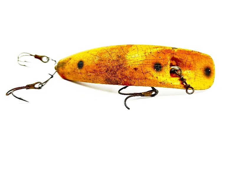 Plastic Crawfish Lures-Helin Flatfish T4, Yellow with Spots Color-Wooden