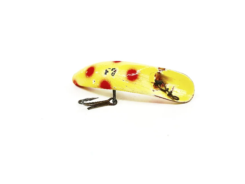 Natural Color Lures-Helin Wooden Flatfish F7, White Red Spots Color