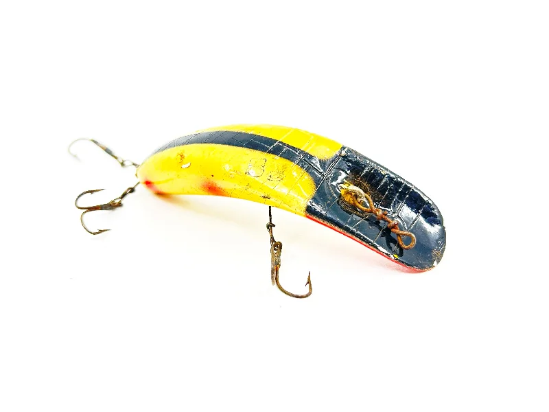 Sinking Popper Lures-Helin Wooden Flatfish S3, White Black Stripe Dots Color