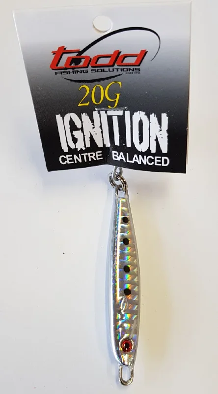 Bite Triggering Lures-Ignition 20g Chrome Iwashi W/VMC 2 X Trebled