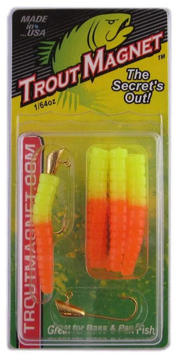 Weedless Fishing Lures-Leland Trout Magnet 1/64oz 9ct Orange-Chartreuse