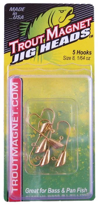 Glow-in-the-Dark Lures-Leland Trout Magnet Heads 1-64 5ct Gold