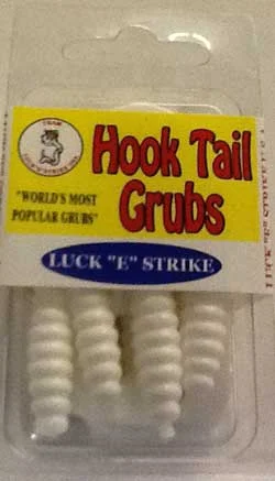 Shrimp-Like Lures-Luckie Strike Curl Tail Grub 3" 10ct White