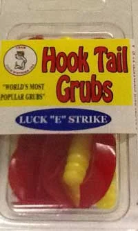 Fishing Lures for Ice Fishing-Luckie Strike Curl Tail Grub 3" 10ct Yellow-Red