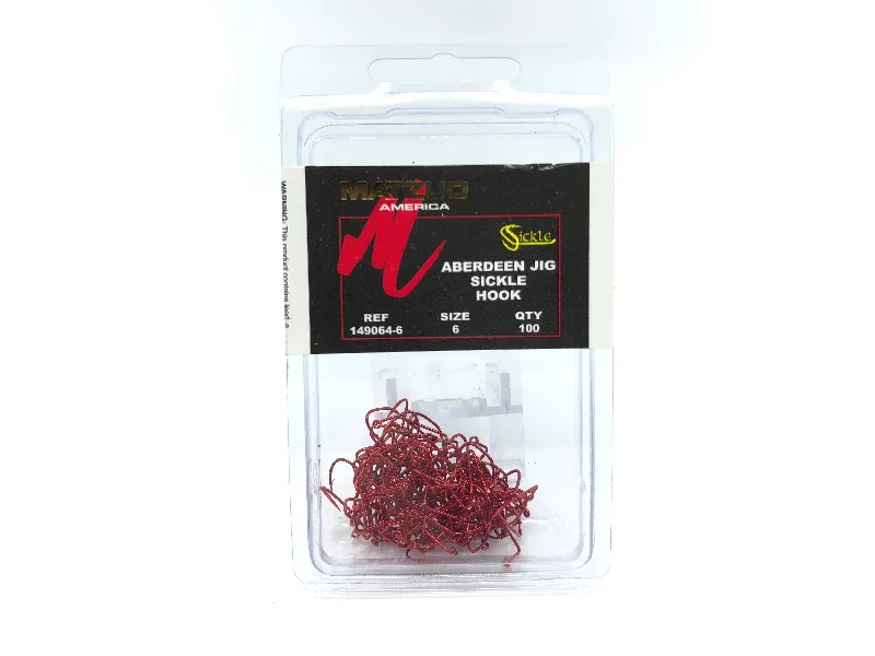 Paddle Tail Soft Lures-Matzuo American Aberdeen Jig Sickle RED Hook Size 6 Qty 100 Hooks Ref 149064-6