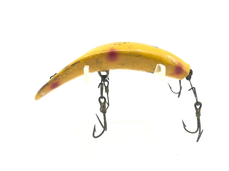 Saltwater Lures-Helin Flatfish S3 Yellow with Red and Black Spots