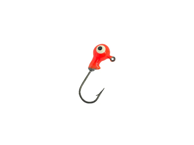 Topwater Frog Lures-2/25oz Essential Round Ball Jig / Jig Head, Fluorescent Orange Color- 8 Pack