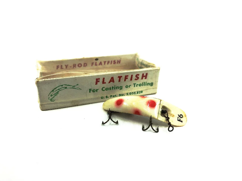 Spinner Lures-Helin Flatfish F6 WH, White Color with Box