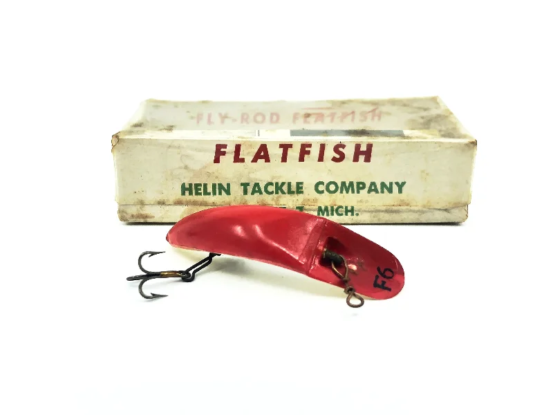 Jigging Lures-Helin Flatfish F6, WR White/Red Color in Box