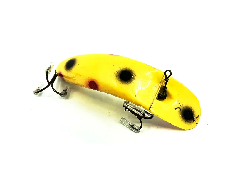 Large Crankbait Lures-Helin Flatfish S3, YE Yellow/Spots Color