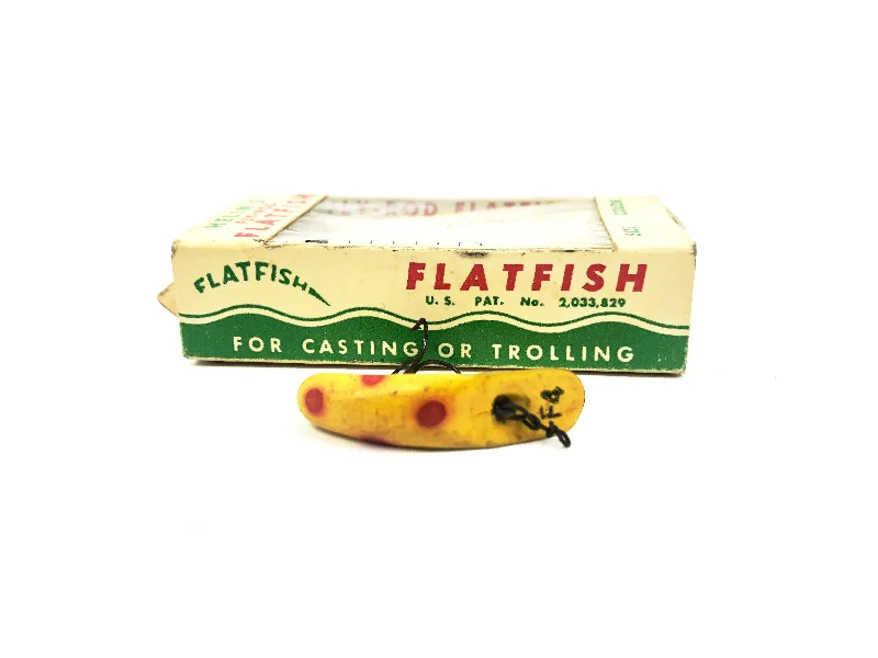 Soft Body Lures-Helin Flatfish F4, YE Yellow Color in Box