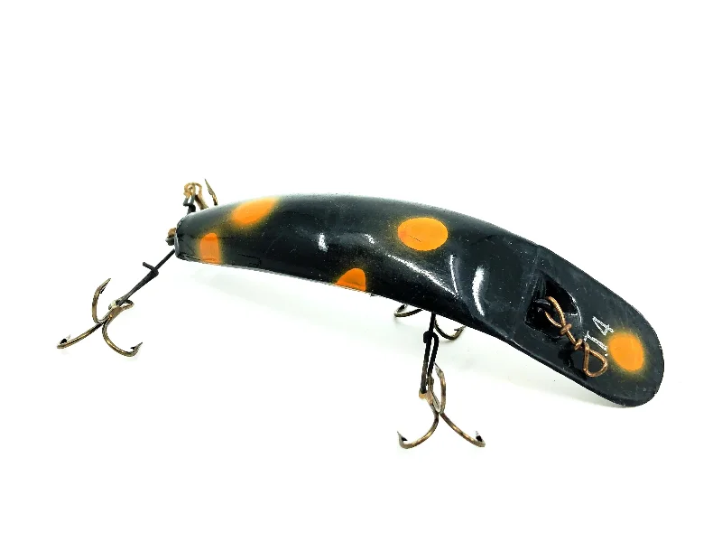 Soft Plastic Lures-Helin Flatfish T4, BL Black/Orange Spots Color