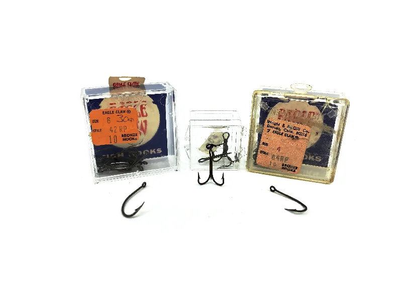 Saltwater Lures-Eagle Claw Combo Hook Pack, Wide Gap Hooks Size #4 in 84RP & #6 in 42RP