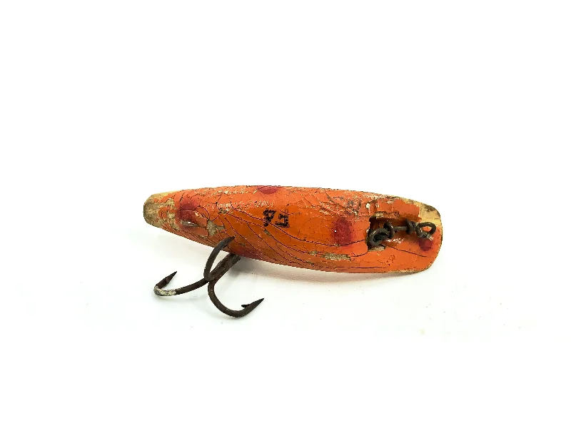 Hybrid Soft Lures-Helin Wooden Flatfish F4, OR Orange/Spots Color