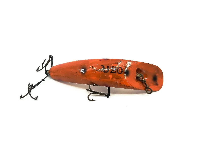 Small Jigging Lures-Vintage Helin Flatfish U20, O Orange Color