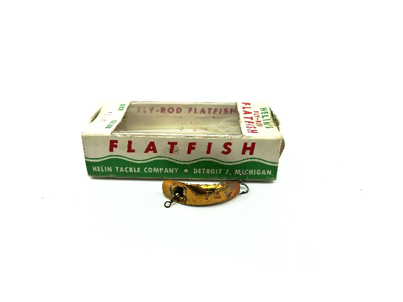 Plastic Crawfish Lures-Vintage Helin Flatfish F3 GPL Gold Plated with Box