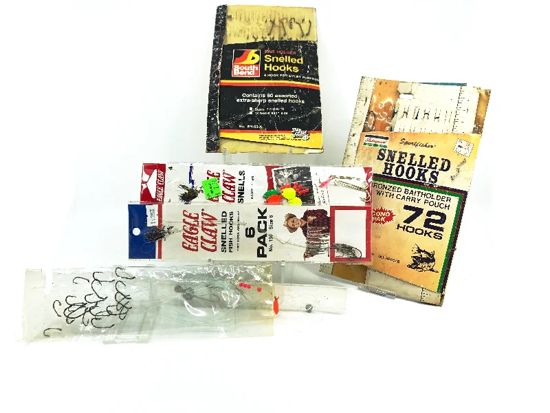 Jerkbait Lures-Vintage Tackle Box Snelled Fish Hooks Pack