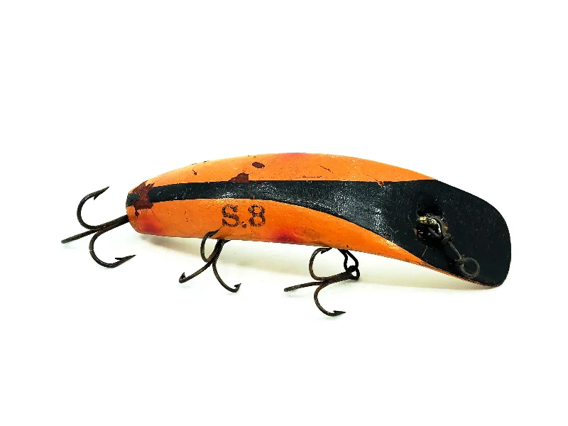 Artificial Lures-Helin Wooden Flatfish S3, LOB Light Orange Black Stripe Color